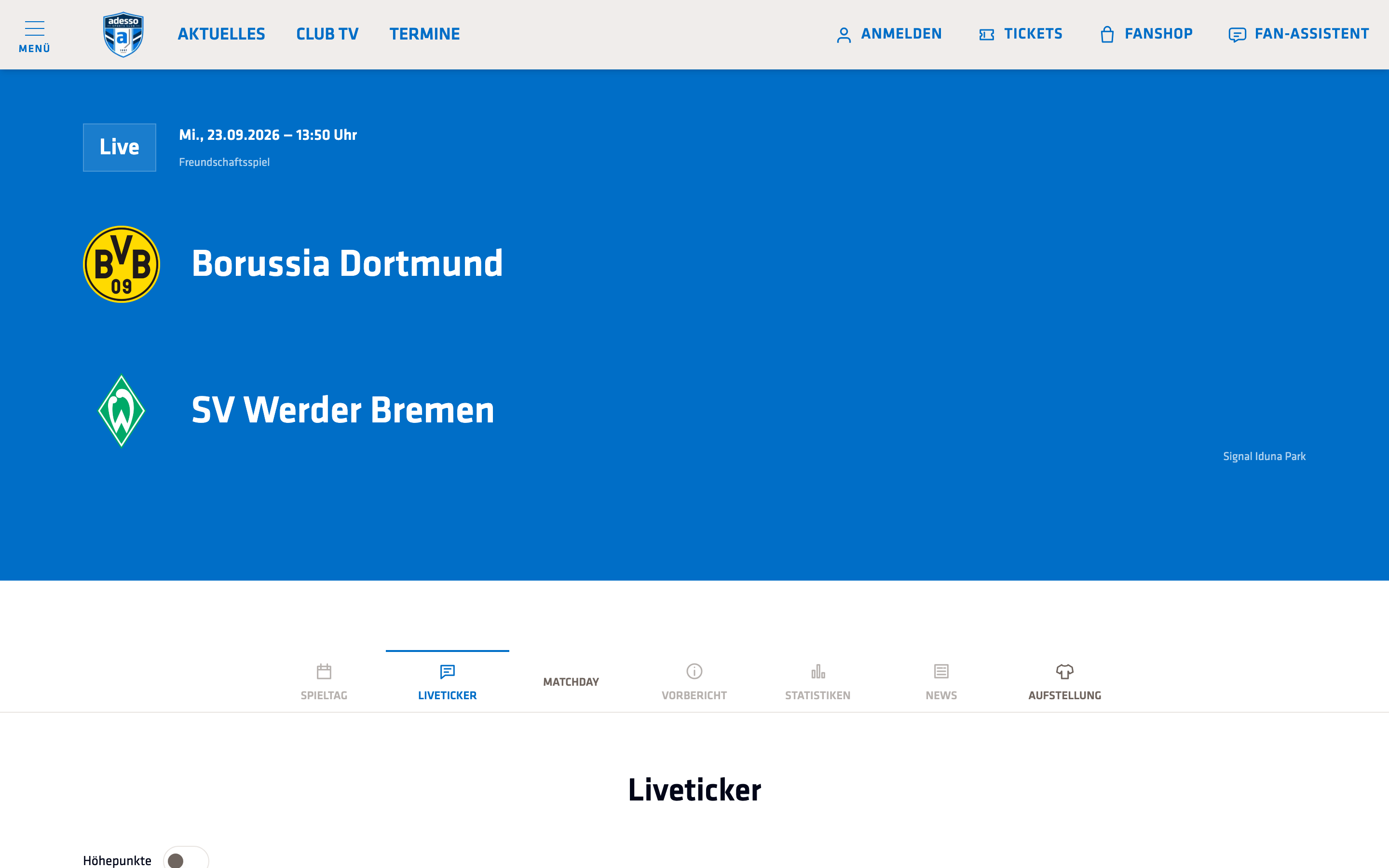 Match Center