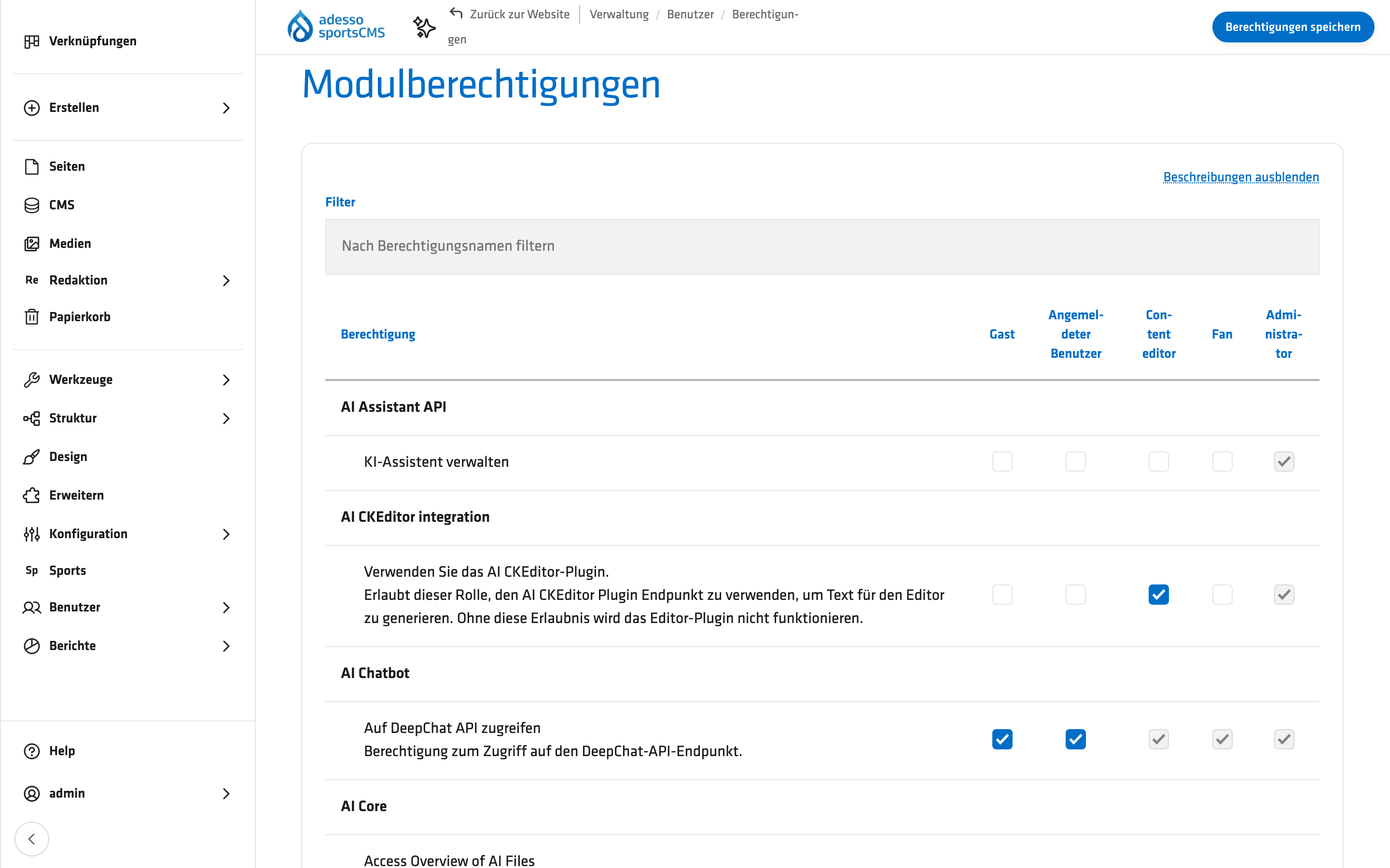 Berechtigungen KI